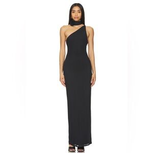AFRM Black One-Shoulder Dress